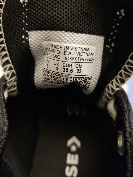 Converse Black & White Low Top Platform Sneakers - Picture 3 of 4